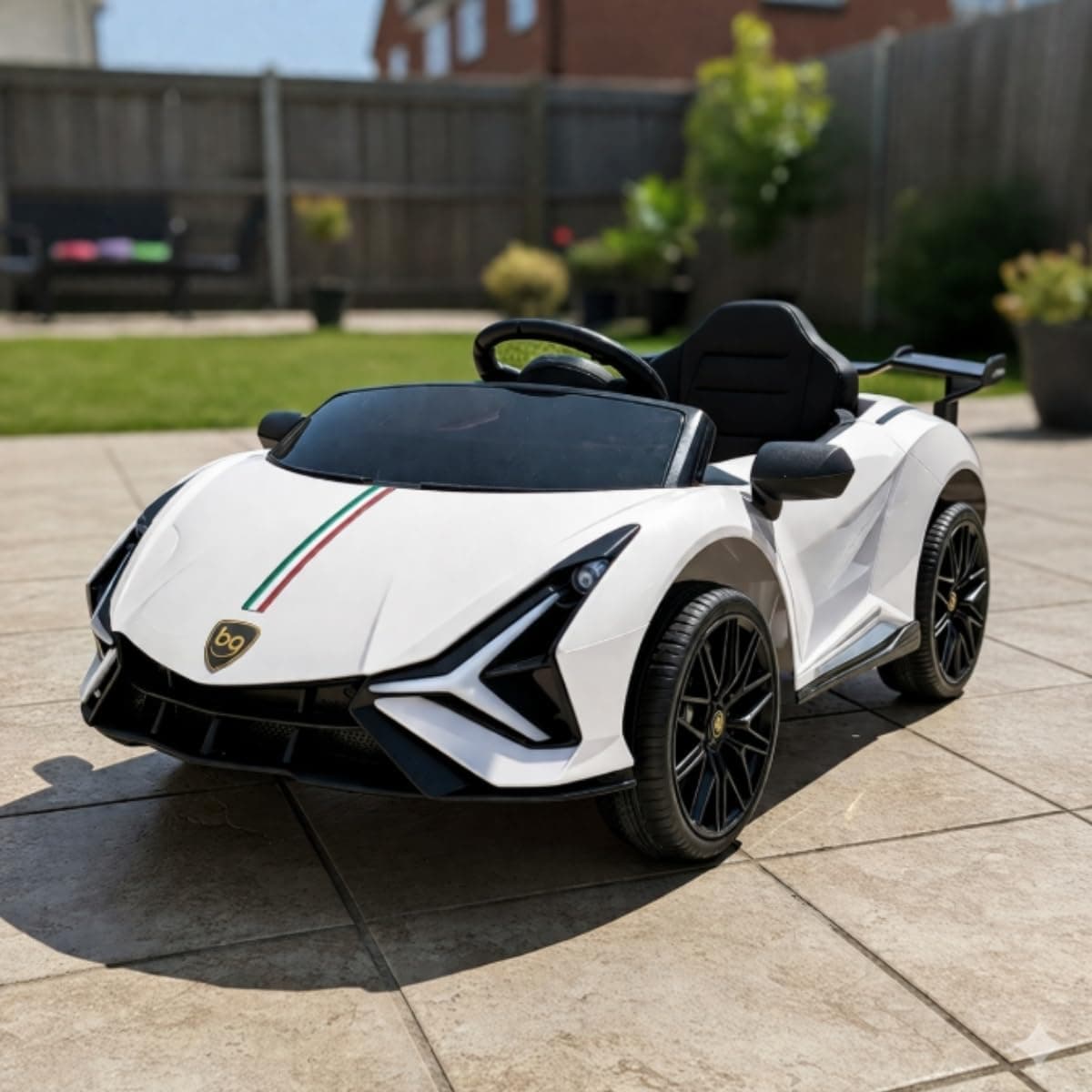 Carro Elétrico Infantil Esportivo com Controle Remoto (Branco)