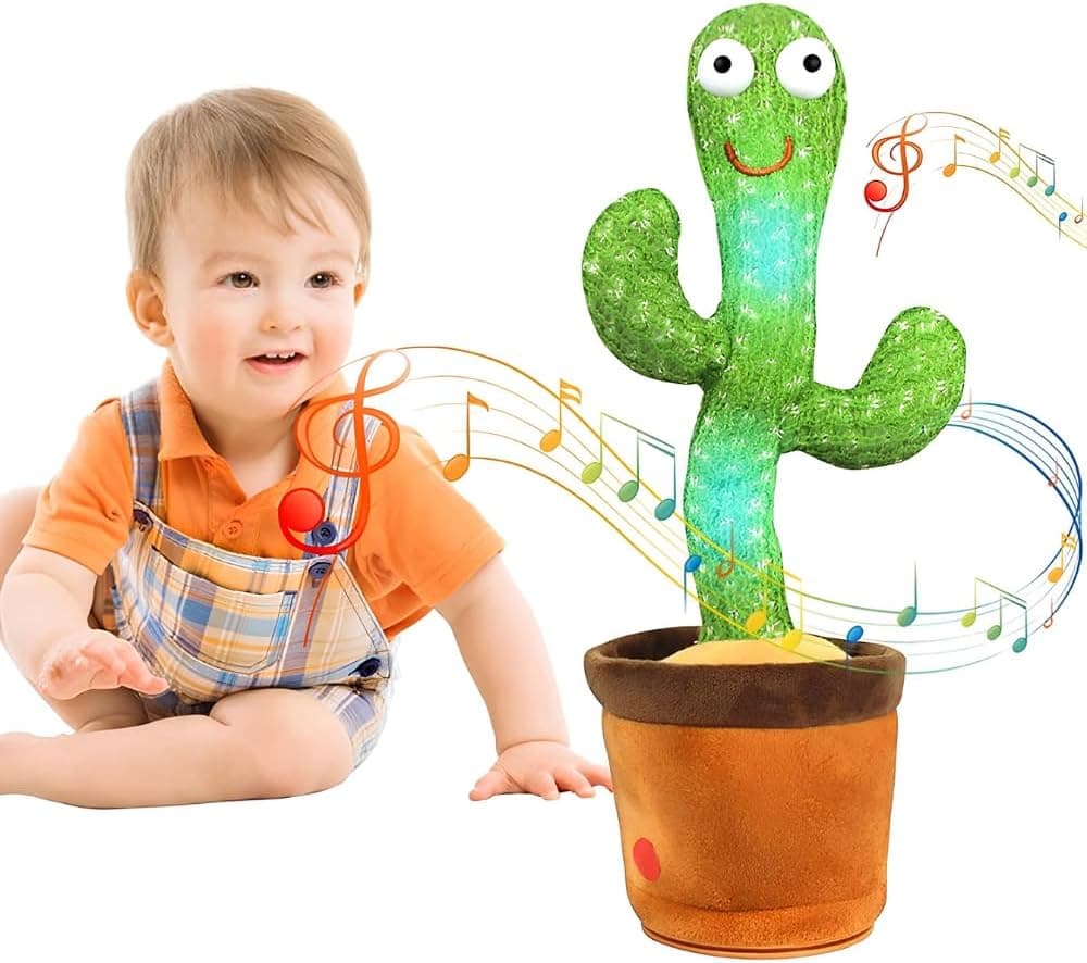 Cacto Dançante e Falante Interativo Repete Voz Brinquedo Pisca e Toca Músicas Premium
