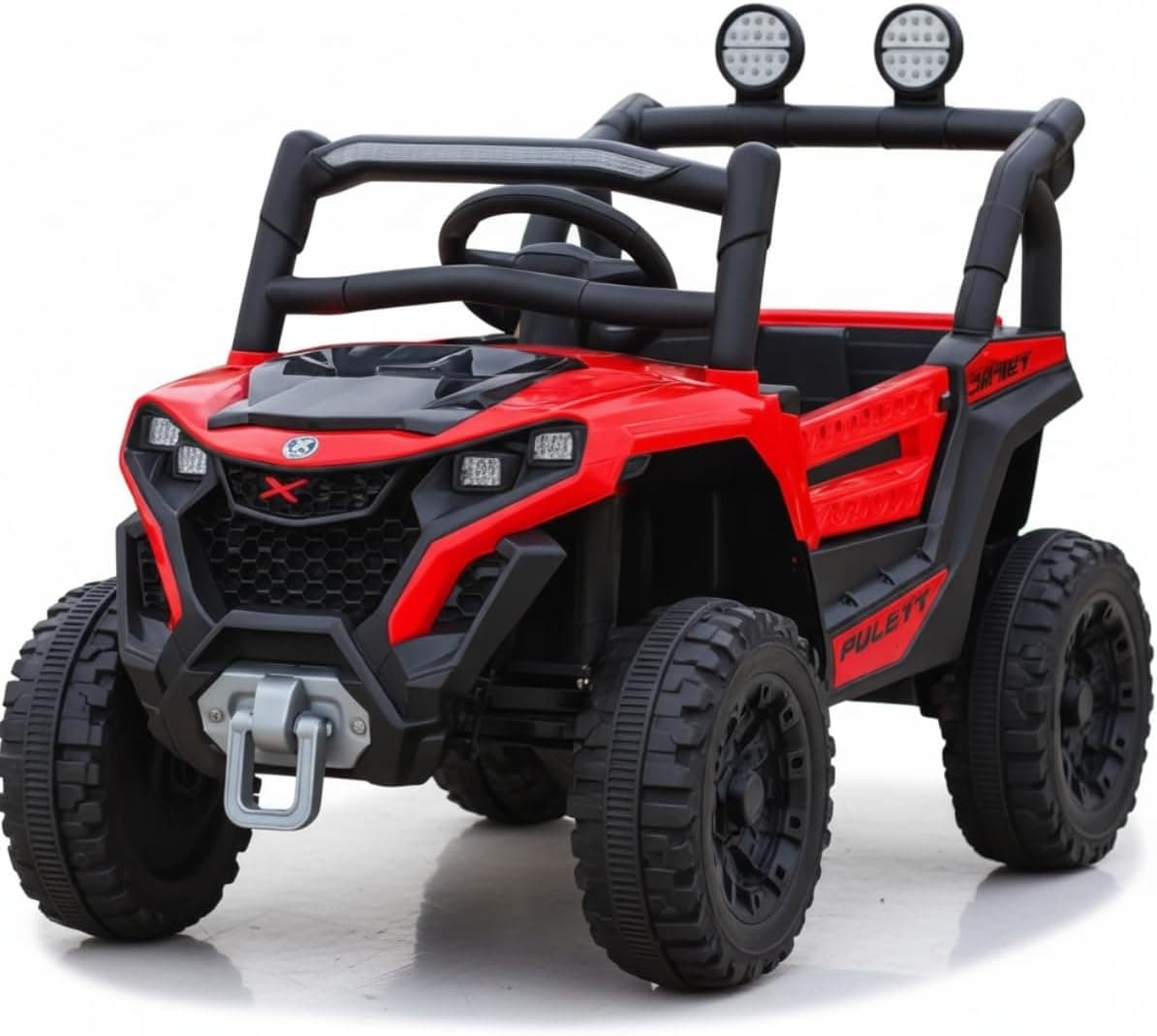 Jipe Carro Elétrico Infantil 12V Música Luz Controle Remoto (Vermelho)