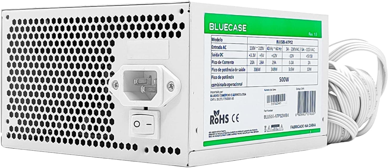 Fonte De Alimentação Para Computador PC 500W Real PFC Ativo