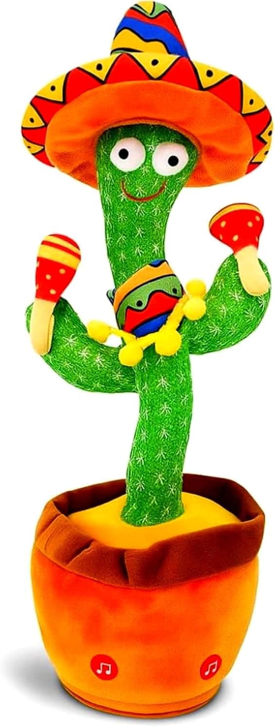 Cacto Dançante e Falante Recarregável – Brinquedo Musical Infantil que Fala, Dança, Brilha e Repete Sons, Estimula a Fala e o Desenvolvimento das Crianças (Cores Sortidas)