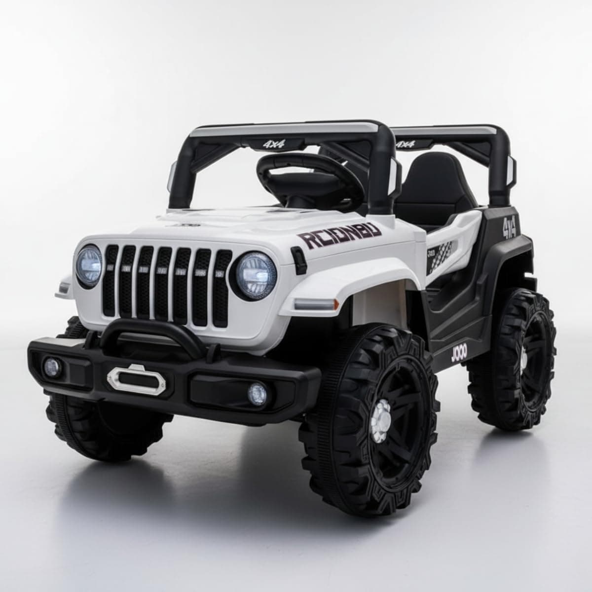 Jipe Infantil Elétrico 12v Carrinho Controle Remoto Música (Branco)