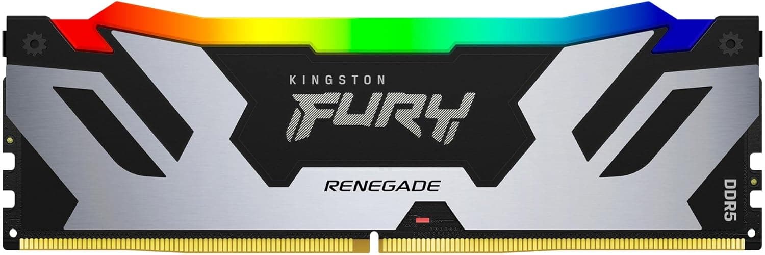 Kingston FURY Renegade DDR5 RGB Prata - preto XMP 32 GB 6400MT/s CL32 DIMM memória gamer para computadores de mesa módulo único - KF564C32RSA-32