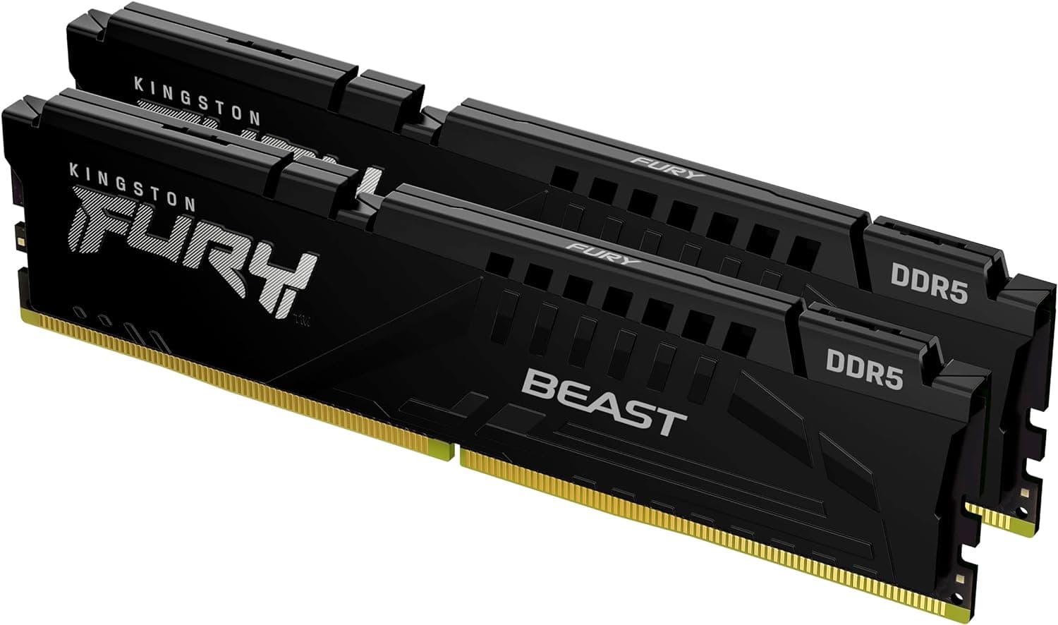 Kingston Memória para jogos de mesa Fury Beast Black 32GB 6000MT/s DDR5 CL30 DIMM (Kit de 2) - KF560C30BBEK2-32