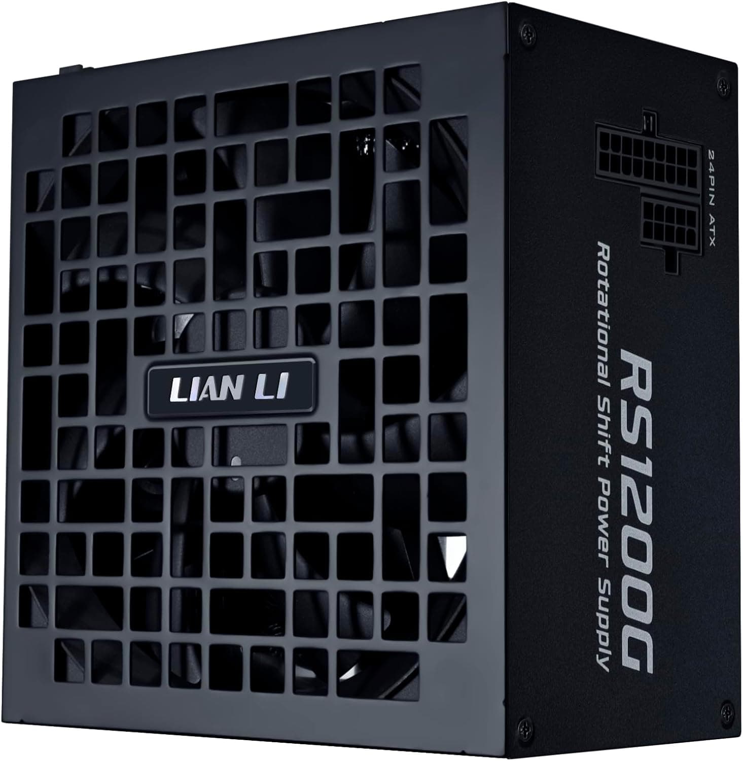 Fonte Lian Li RS1200G BR 1200W Preto ATX 3.1 Full Modular Com Hub USB Magnético 80 Plus Gold Cybenetics Platinum Conector de Energia Ajustável 12V-2x6 (12VHPWR) Cabos Trançados com Organizadores