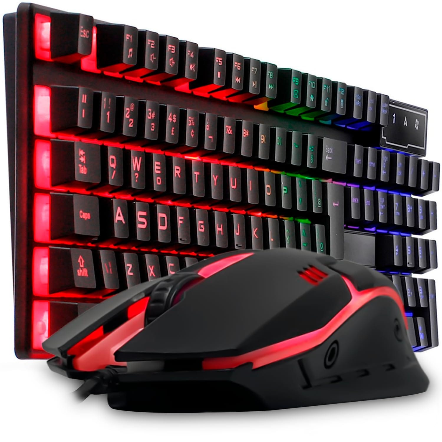 Kit Gamer Teclado Semi Mecanico Gamer Iluminado, Mouse Gamer Com Led USB 3200DPI, 7 Botões | Amazon.com.br