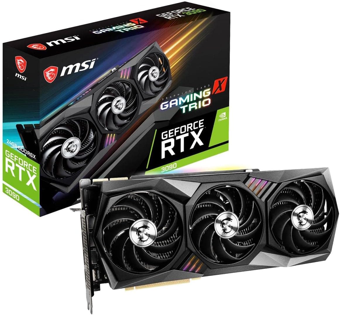 MSI Placa gráfica Gaming GeForce RTX 3090 24GB GDRR6X 384-Bit HDMI/DP Nvlink Tri-Frozr 2 Ampere Architecture OC (RTX 3090 GAMING X TRIO 24G)