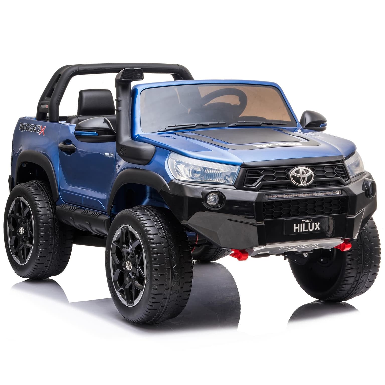 Bang Toys - Carrinho Elétrico Infantil Toyota Hilux 12V - Licenciado, com Banco de Couro, Portas que Abrem, Luzes de LED, Sons, USB/MP3 e Bluetooth - Suporta até 55kg - Cor Azul : Amazon.com.br: Brinquedos e Jogos