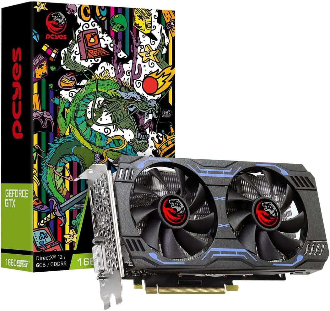 PCYES PLACA DE VIDEO NVIDIA GEFORCE GTX 1660 SUPER GDDR6 6GB 192BITS DUAL-FAN GRAFFITI SERIES - PA1660S6GR6DF - Cor: Preto