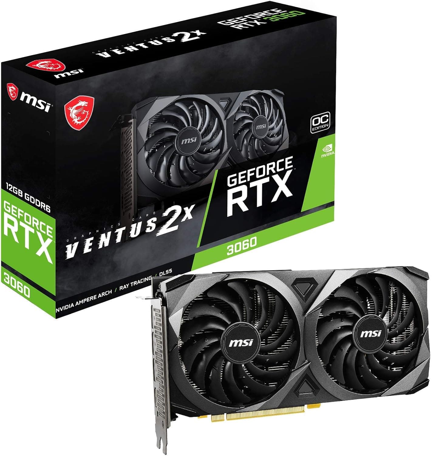 Placa de Vídeo MSI Nvidia RTX 3060 12GB GDDR6 VENTUS OC - 912-V397-664