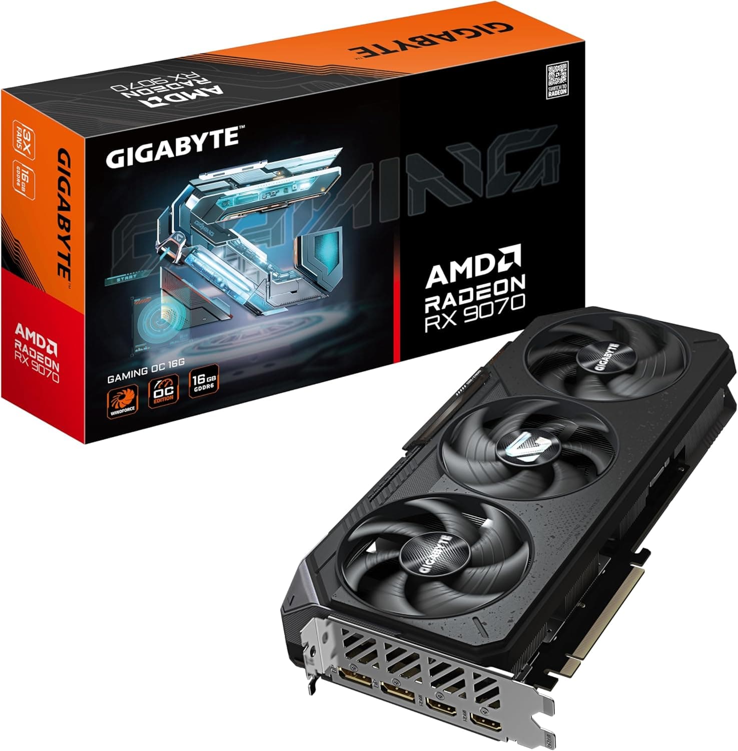 Placa de Vídeo Gigabyte Radeon RX 9070 GAMING OC, 16GB, GDDR6 - GV-R9070XTGAMING OC-16GD