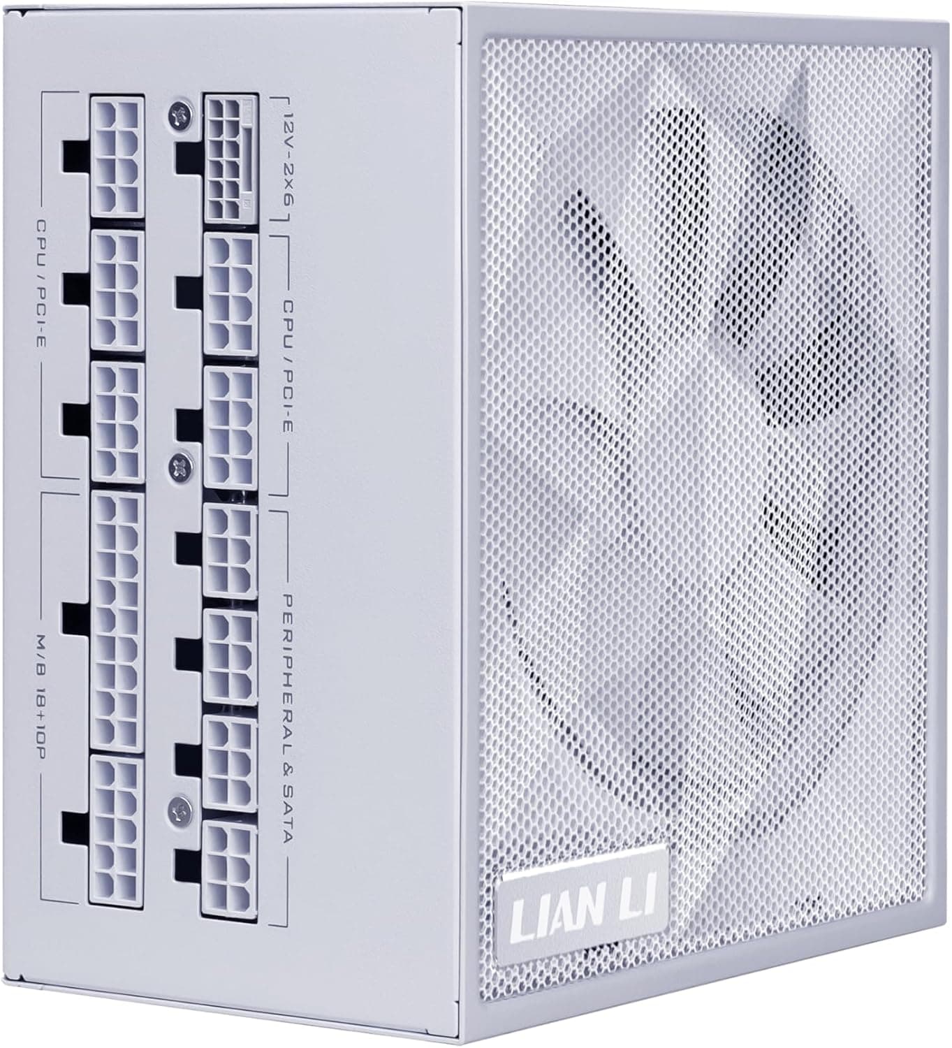 Fonte Lian Li SX1200P 1200W Branco ATX 80 Plus Platinum PPLP Platinum Full Modular ATX 3.1 12VHPWR Capacitores 100% Japoneses 140mm SX1200P WHITE BR