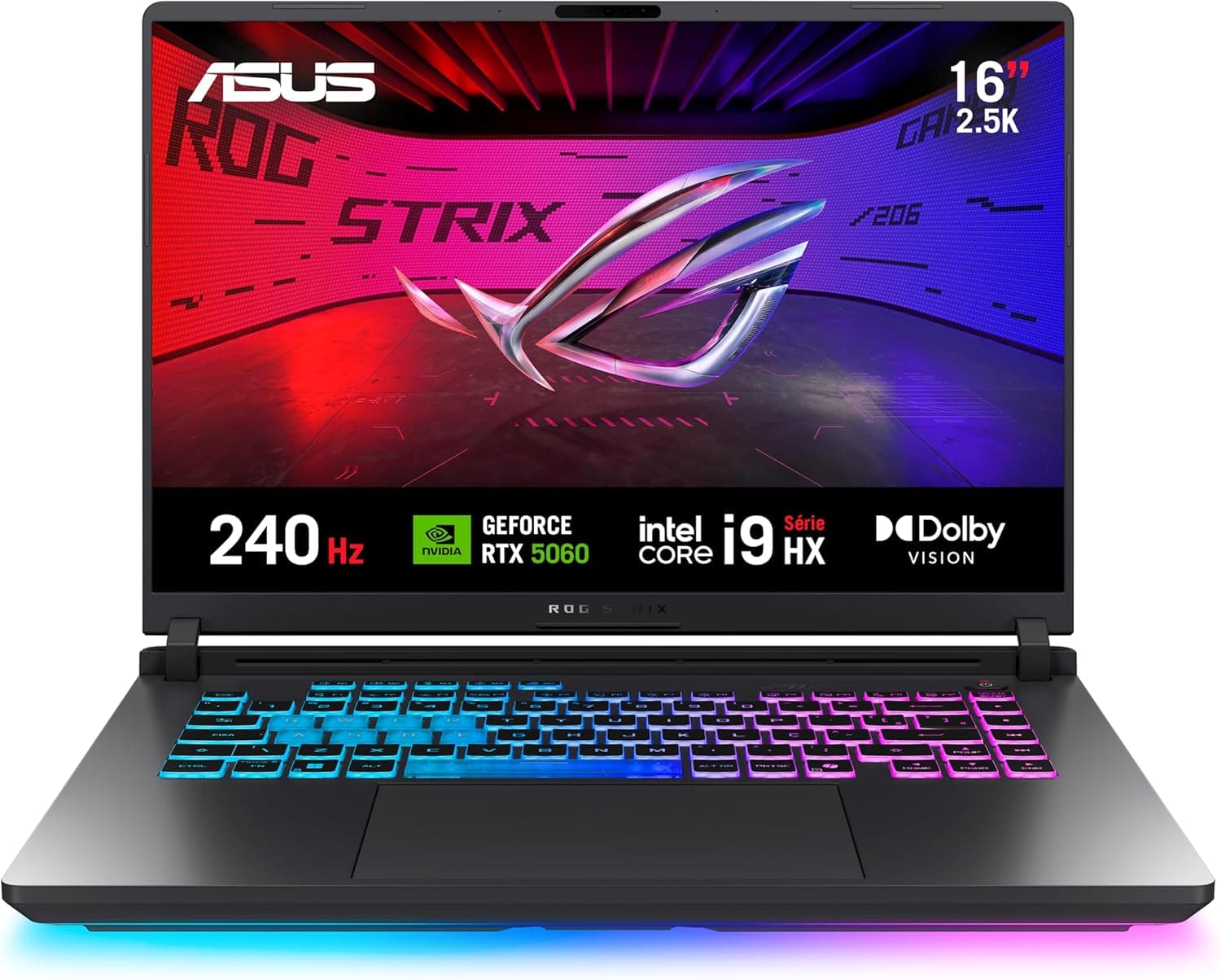 Notebook ASUS ROG Strix G16, Intel Core i9, RTX 5060, 16 GB, 512 GB SSD W11 Home, 16.0'', Eclipse Gray - G615JMR-S5001W