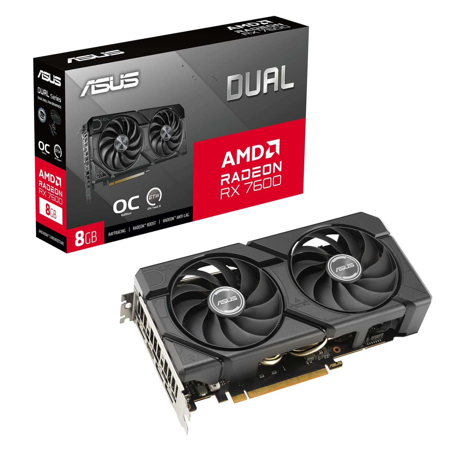 PLACA DE VIDEO ASUS DUAL RADEON RX 7600 EVO OC EDITION 8GB GDDR6 128 BITS - DUAL-RX7600-O8G-EVO | Amazon.com.br