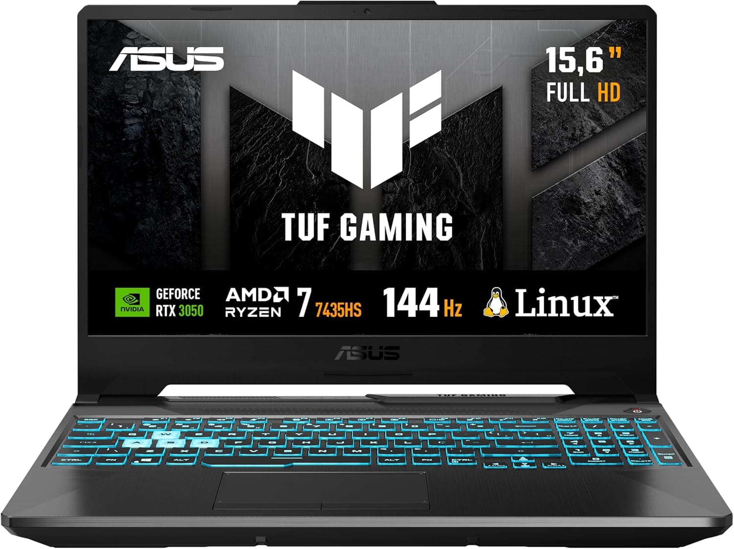 Notebook ASUS TUF Gaming A15, RTX 3050, AMD RYZEN 7, 8 GB, 512 GB SSD, KeepOS, Tela 15.6'' FHD, Graphite Black - FA506NCR-HN089