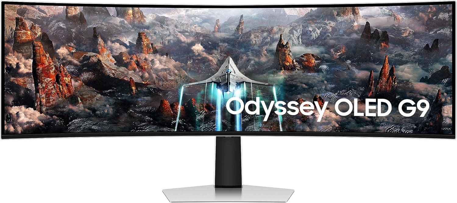MONITOR SAMSUNG ODYSSEY OLED G9 49 Tela curva de 49" Dual QHD. Com uma tela Super Ultra-Wide